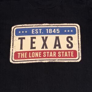 Texas America Souvenir T-Shirt The Lone Star State Black Tee Men's Size Large